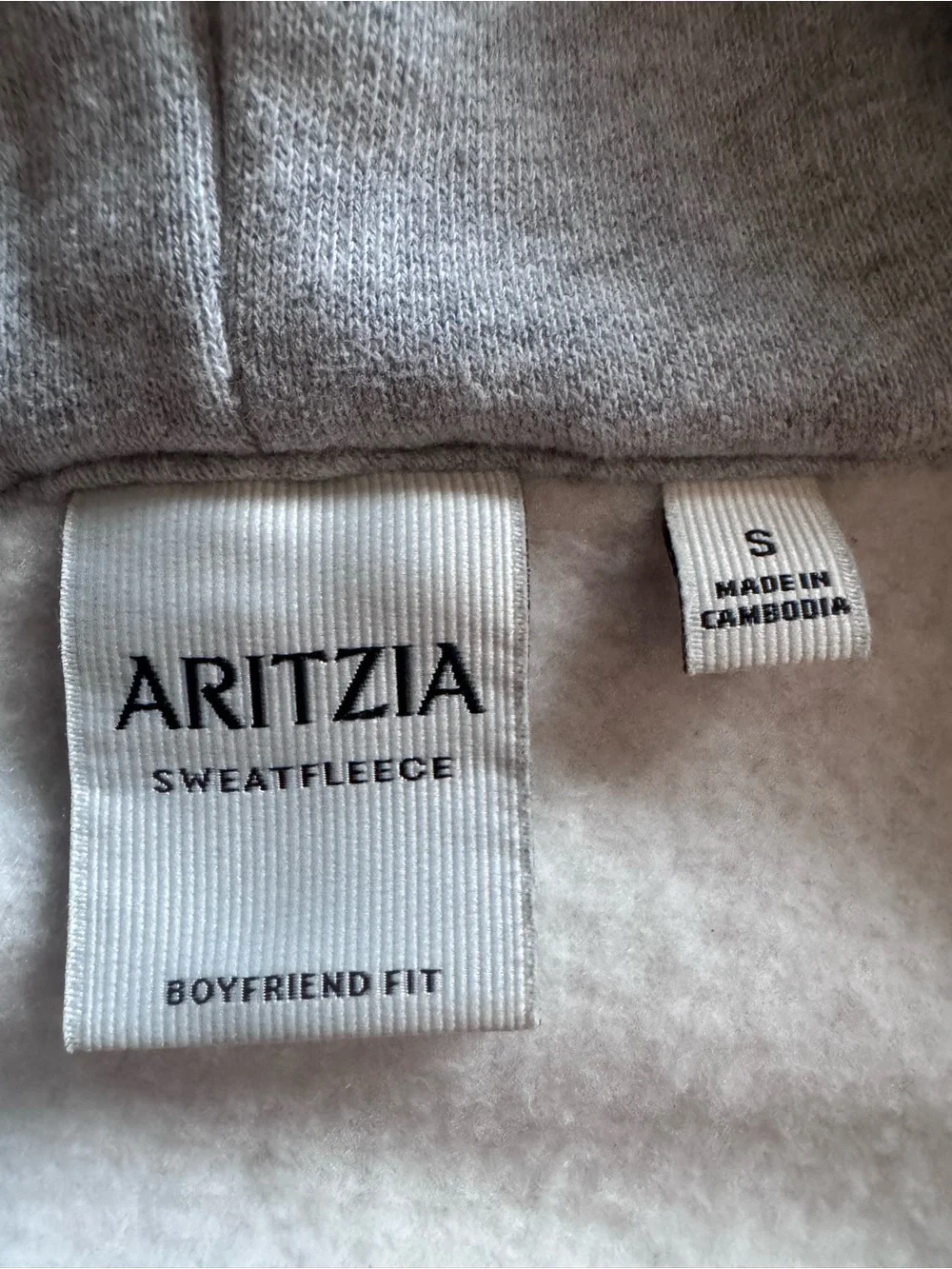 Aritzia cozy sweat fleece boyfriend boxy zip hoodie